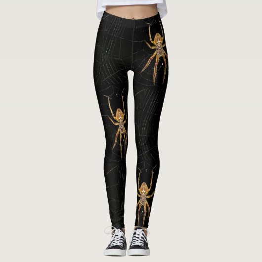 Collants avec impression d'araignée effrayante d'H (Devant)