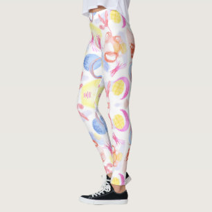 Collants avec un motif abstrait vibrant en rose