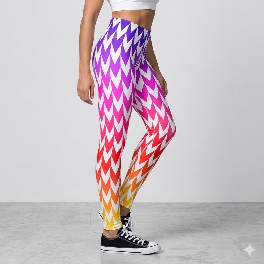 Collants blancs aux formes colorées abstraites