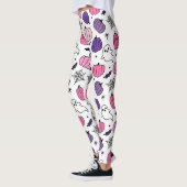 Collants blancs crâne citrouille Boo  (Gauche)