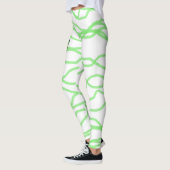 Collants blancs et vert citron ondulés Lyme (Gauche)