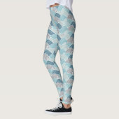 Collants bleu gris vague océanique (Gauche)