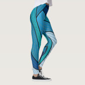 Collants bleu turquoise à vague abstraite (Droite)