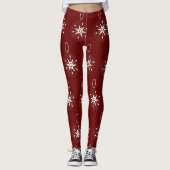 Collants bordeaux flocon de neige Ornement de Noël (Devant)