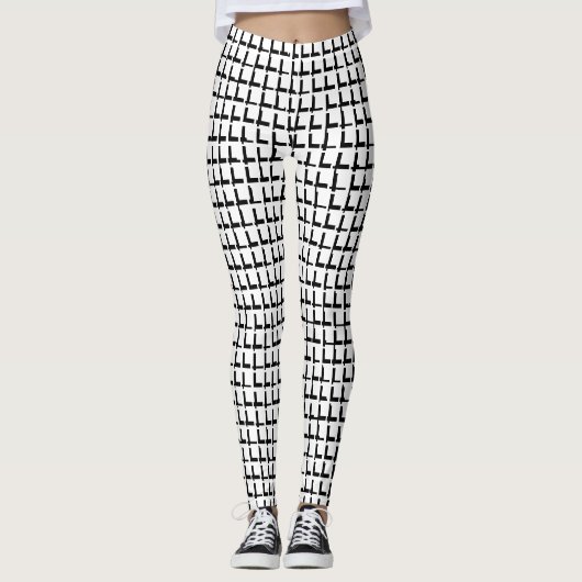 Collants Carrés Noirs et Blancs (Devant)