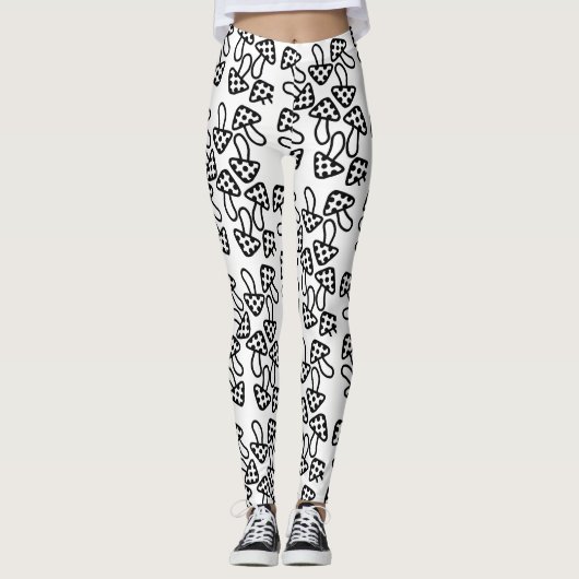 Collants champignon noir et blanc (Devant)