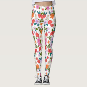 Collants colorés avec un motif floral vibrant