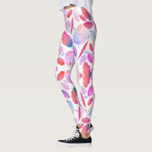 Collants colorés avec un motif vibrant de rose