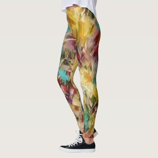 Collants d'art abstrait floral coloré (Gauche)
