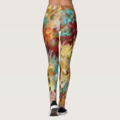 Collants d'art abstrait floral coloré (Dos)