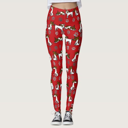 Collants de dessin animé Jack Russell rouge (Devant)