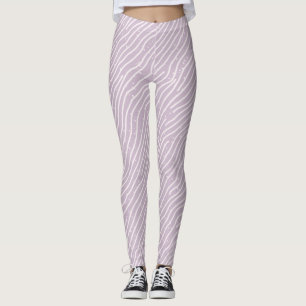 Collants de gym à motif de ligne ondulée lilas min