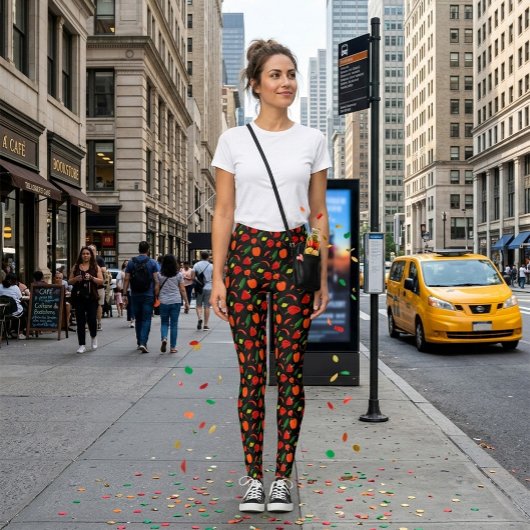 Collants de mode à motif piment audacieux