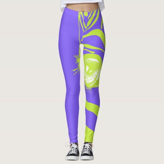 Collants de mode à motif zèbre néon (Devant)