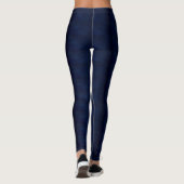 Collants de mode en cuir faux bleu marine (Dos)