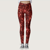 Collants de Noël à paillettes étincelantes rouges (Devant)