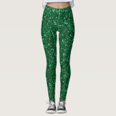 Collants de Noël à paillettes vertes (Devant)