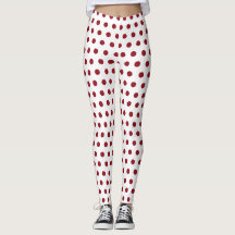 Collants de Noël à pois rouge foncé