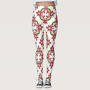 collants de Noël poinsettia