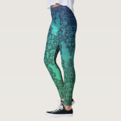 Collants de style boho damassé Aquamarine Dreams (Gauche)