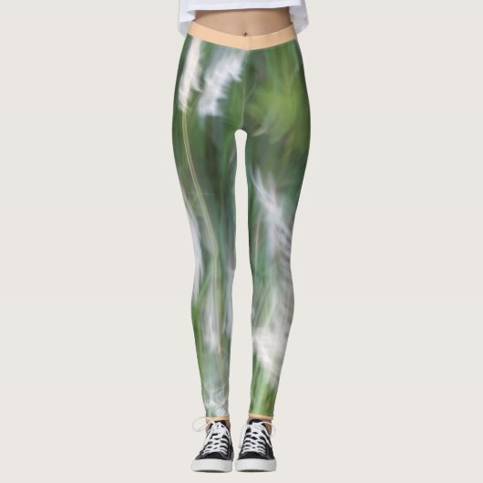 Collants d'herbe flou avec un bord pêche (Devant)