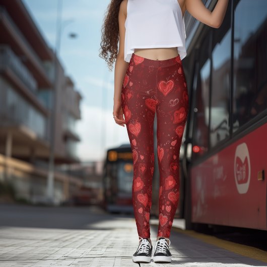 Collants Doodle Cœur de la Saint-Valentin