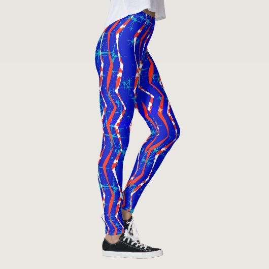 Collants Éblouissants Rouge, Blanc Et Bleu (Droite)