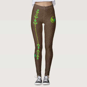 Collants élégants à texture de cuir terreuse