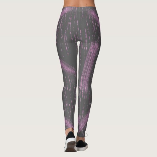 Collants en art abstrait rose corail et gris charb (Dos)