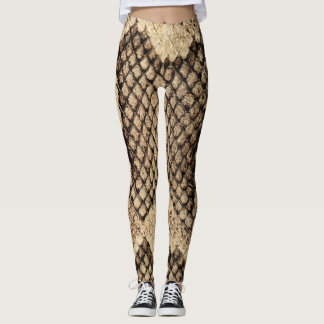 Collants en peau de serpent marron