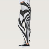 Collants en spirale à illusion d'optique noir et b (Gauche)