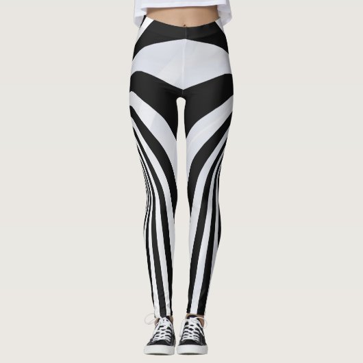 Collants en spirale à illusion d'optique noir et b (Devant)