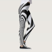 Collants en spirale à illusion d'optique noir et b (Droite)
