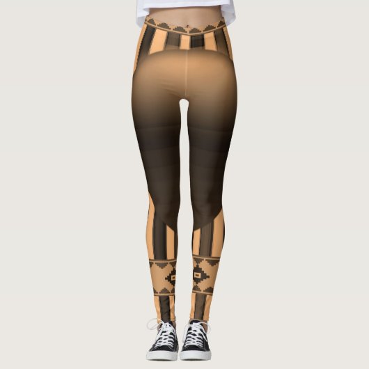 collants femme noir orange (Devant)