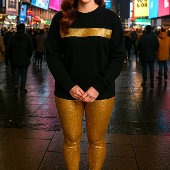 Collants festifs de fêtes/Gold Glitter