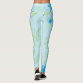 Collants Fleuris Bleu Ciel (Dos)