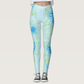 Collants Fleuris Bleu Ciel (Devant)