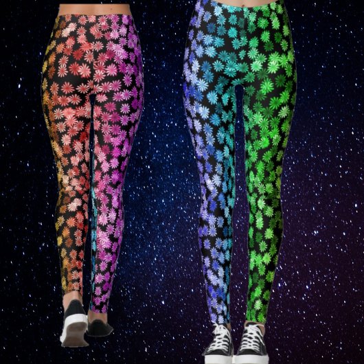 Collants Fleurs Arc-en-Ciel