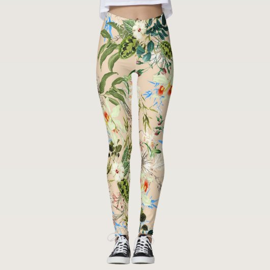 Collants Fleurs et Feuilles Floral Chic (Devant)