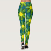 Collants fleurs Mod jaune et vert (Dos)