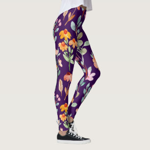 collants floraux au pastel à motif pivoine