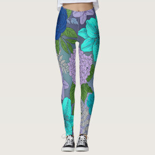Collants floraux de couleur cool