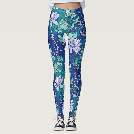 Collants floraux de couleur cool (Devant)
