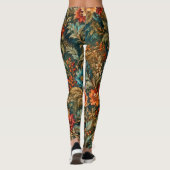 Collants Floraux Sarcelle Élégants (Dos)