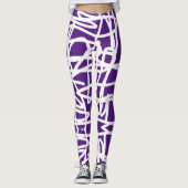 Collants funky abstrait blanc violet (Devant)