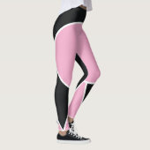 Collants géométriques abstraits noirs et roses (Droite)