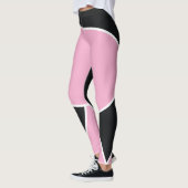 Collants géométriques abstraits noirs et roses (Gauche)