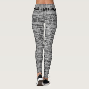 Collants gris tricotés faux avec texte personnalis