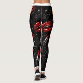 Collants Hmmm Red Lipstick Gothic Glam Halloween (Dos)
