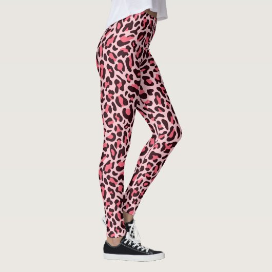 Collants imprimé léopard rose chaud et noir (Droite)